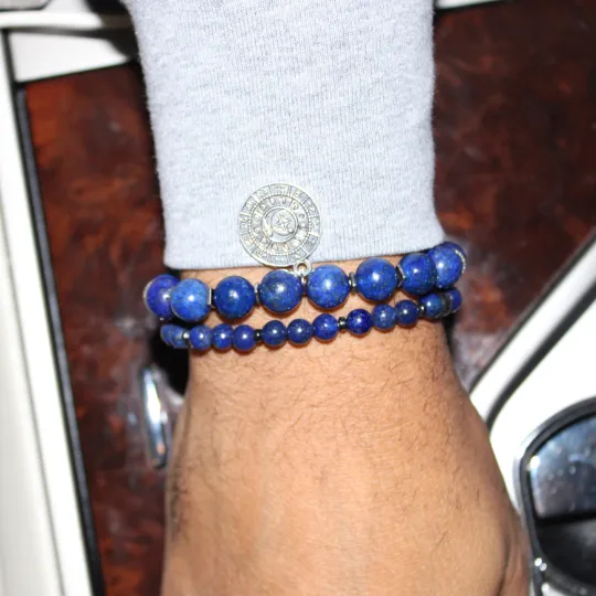 Lapis Lazuli Constellation Bead Bracelet Set