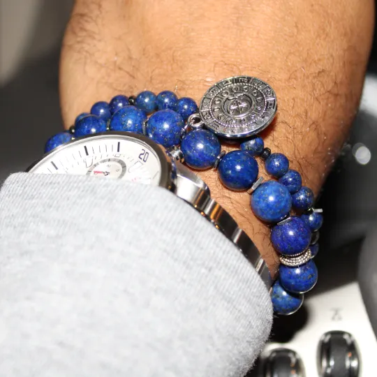 Lapis Lazuli Constellation Bead Bracelet Set