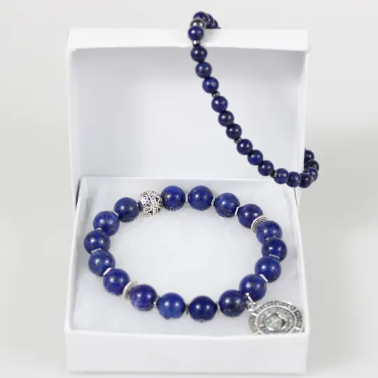 Lapis Lazuli Constellation Bead Bracelet Set
