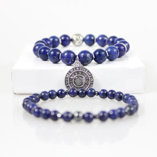 Lapis Lazuli Constellation Bead Bracelet Set