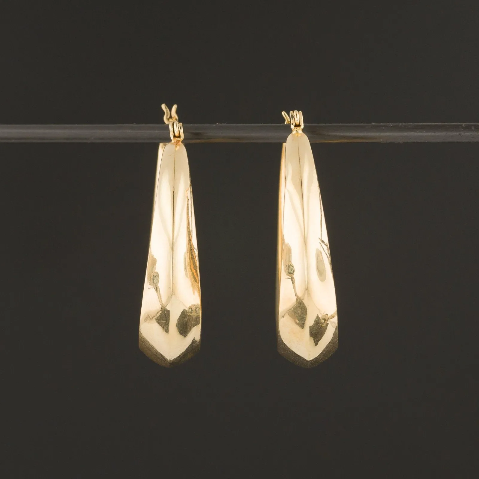 Large 14k Gold Hoop Earrings | Vintage 14k Gold Earrings