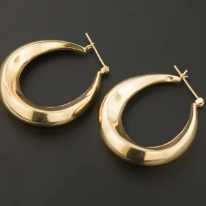Large 14k Gold Hoop Earrings | Vintage 14k Gold Earrings