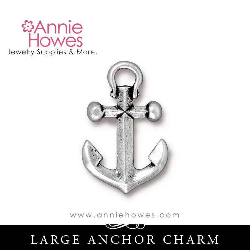 Large Anchor Charm. TierraCast.