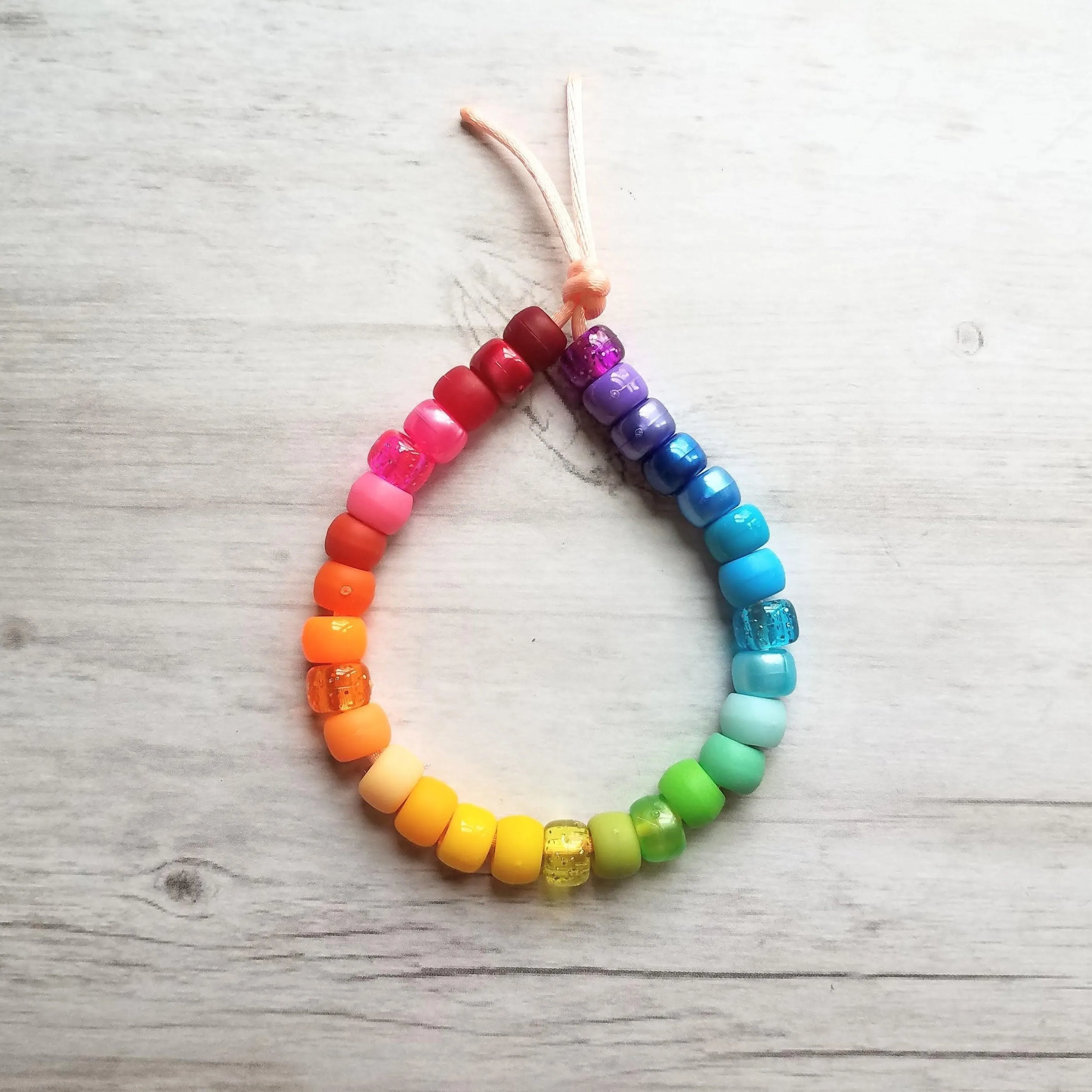 Large Bead Tie On Bracelet, big bead bracelet, chunky bead bracelet, cord bracelet, colorful bead bracelet, acrylic beads, faux glass beads