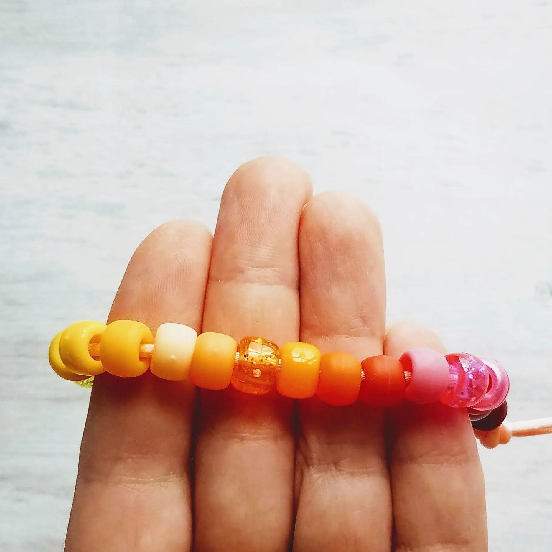 Large Bead Tie On Bracelet, big bead bracelet, chunky bead bracelet, cord bracelet, colorful bead bracelet, acrylic beads, faux glass beads