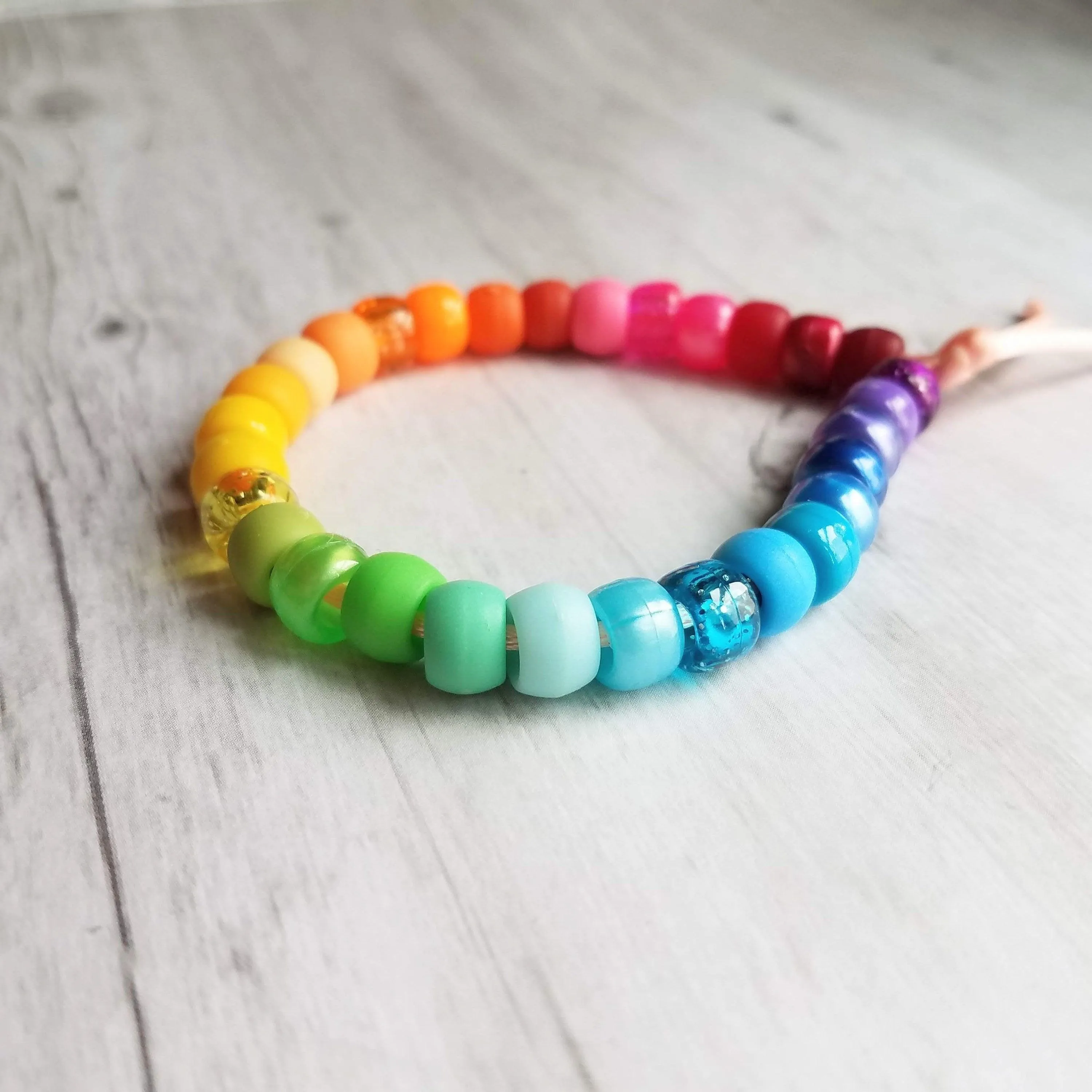 Large Bead Tie On Bracelet, big bead bracelet, chunky bead bracelet, cord bracelet, colorful bead bracelet, acrylic beads, faux glass beads
