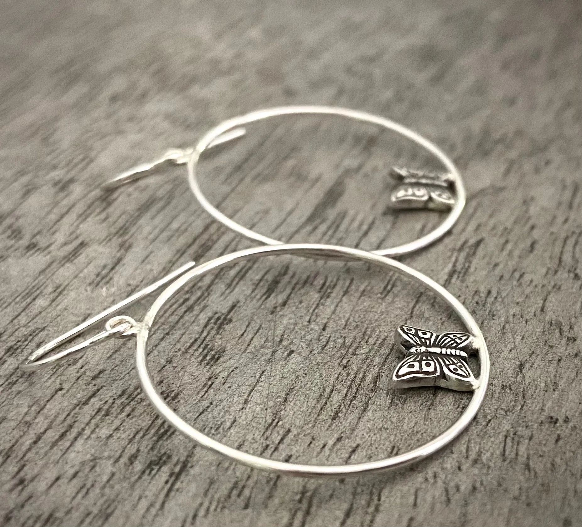 Large Butterfly Hoops