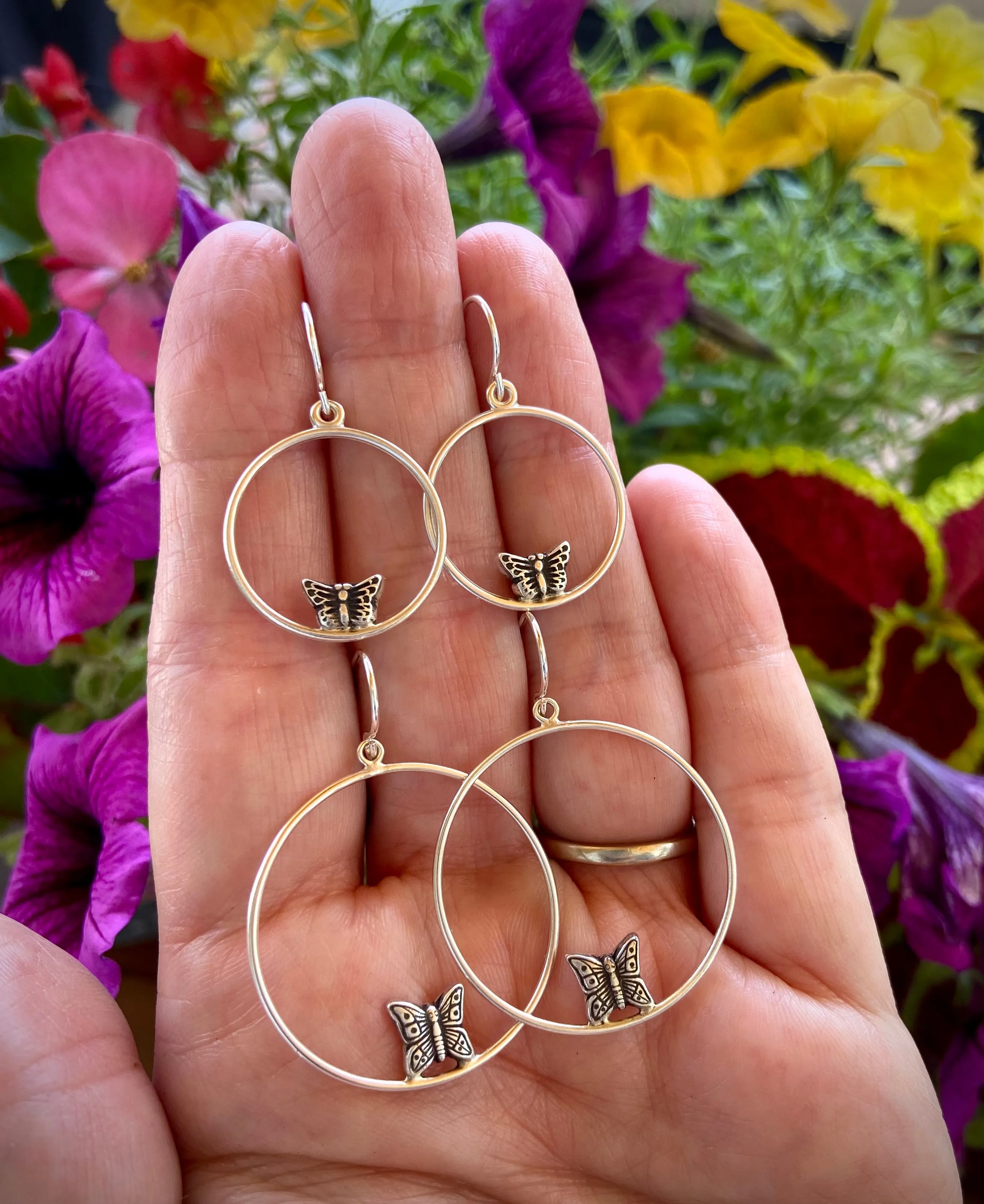 Large Butterfly Hoops