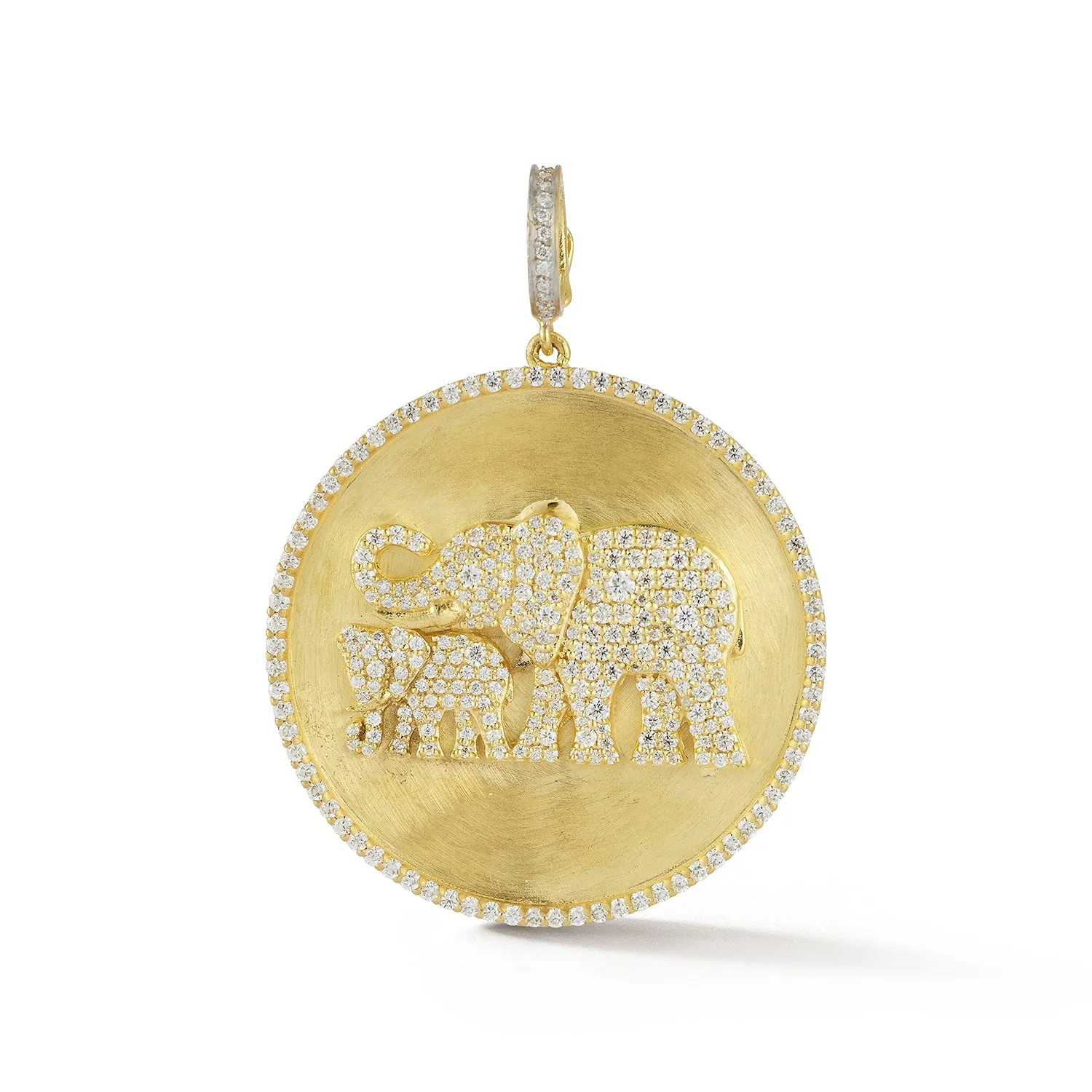 Large Elephant Diamond Disc Charm