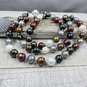 Large Multicolored Fresh Water Pearl Opera Necklace