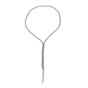 Lariat Pave Silver Necklace