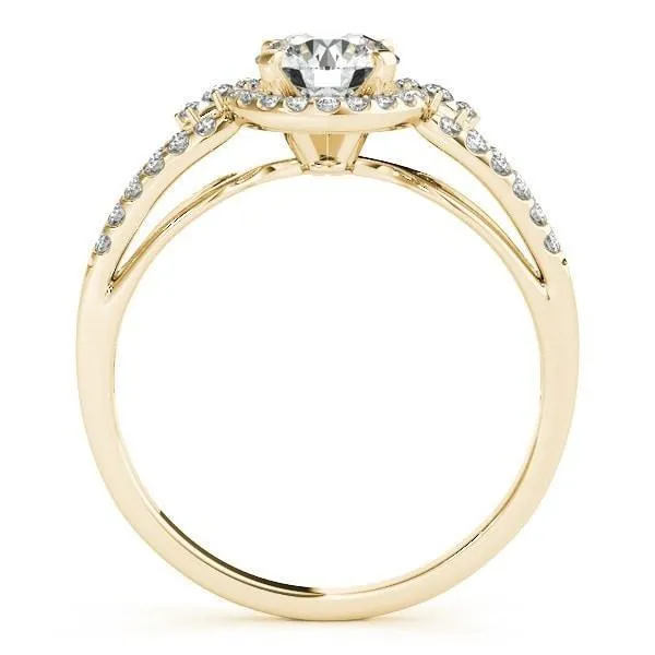 Latasha Round Center Stone Split Shank Cathedral Engagement Ring