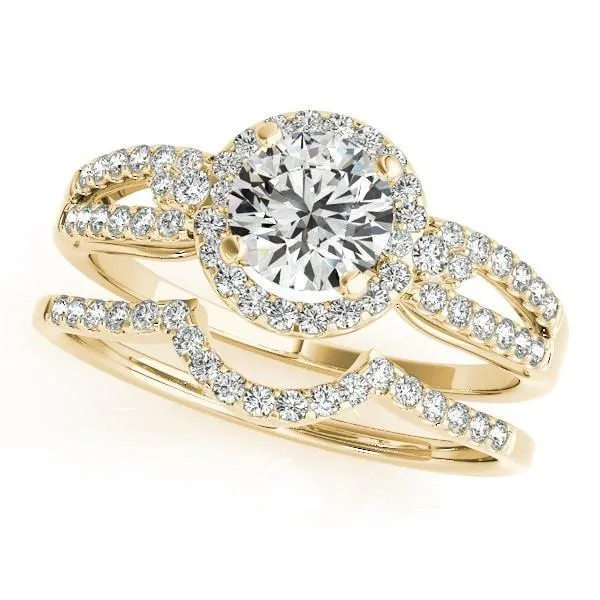 Latasha Round Center Stone Split Shank Cathedral Engagement Ring