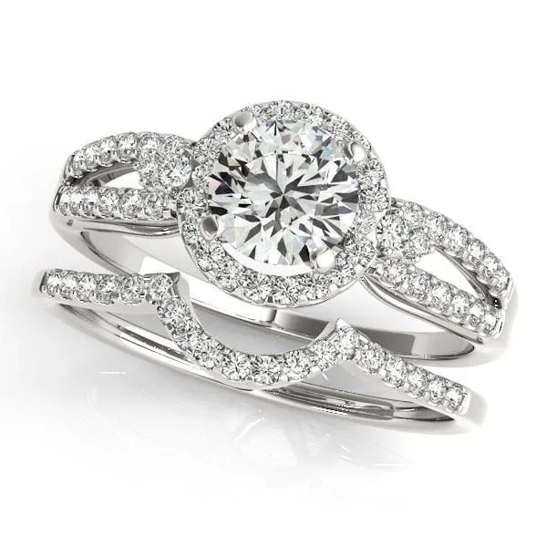 Latasha Round Center Stone Split Shank Cathedral Engagement Ring