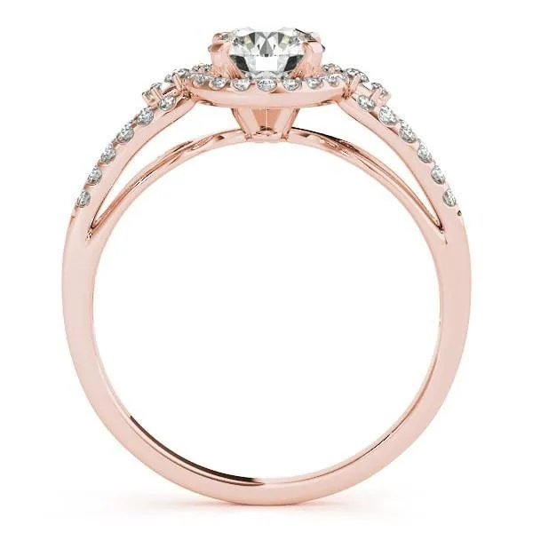 Latasha Round Center Stone Split Shank Cathedral Engagement Ring