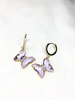 Lavender Butterfly Earrings