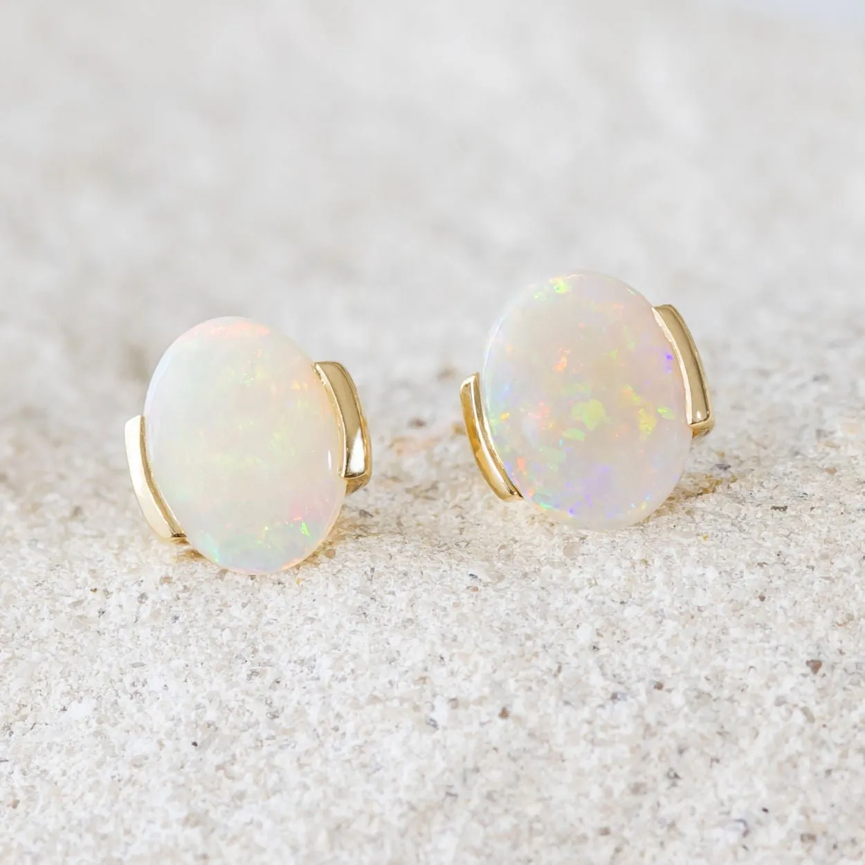 'Leia' Crystal Opal Earrings 14ct Gold