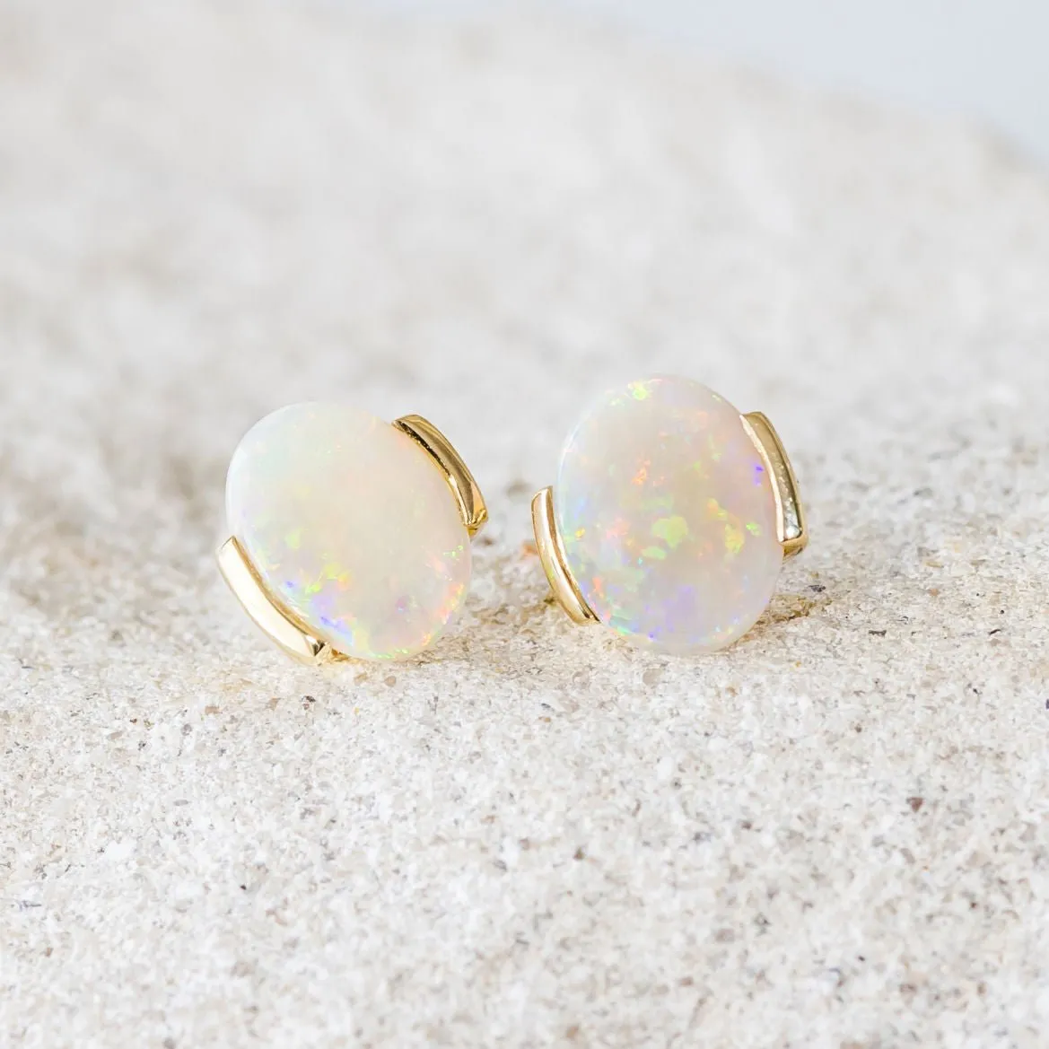'Leia' Crystal Opal Earrings 14ct Gold
