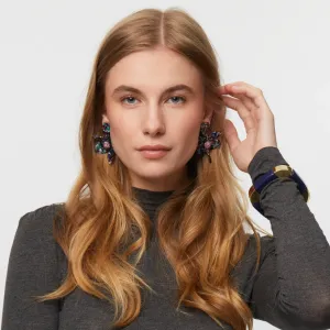 Lele Sadoughi Indigo Fields Small Crystal Lily Earrings