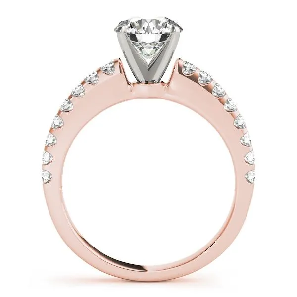Lennon Round Center Stone Single Row 4 Prong Ring