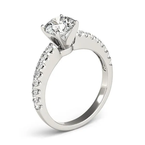 Lennon Round Center Stone Single Row 4 Prong Ring