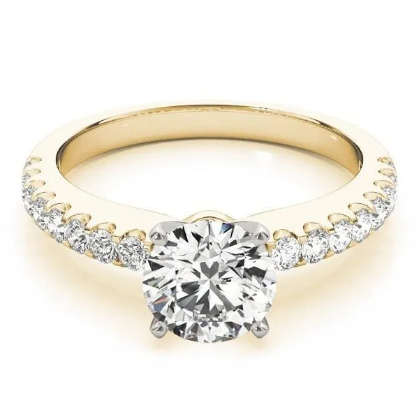 Lennon Round Center Stone Single Row 4 Prong Ring