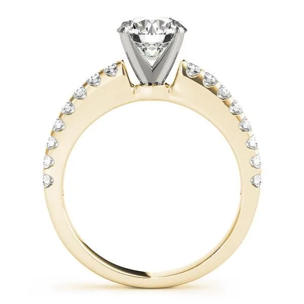 Lennon Round Center Stone Single Row 4 Prong Ring