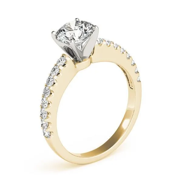 Lennon Round Center Stone Single Row 4 Prong Ring