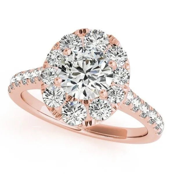 Lexie Round Center Stone Diamond Channel Halo Engagement Ring