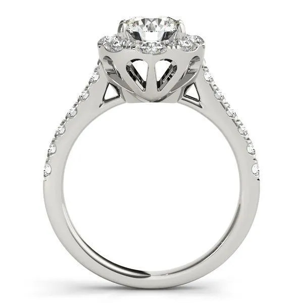 Lexie Round Center Stone Diamond Channel Halo Engagement Ring