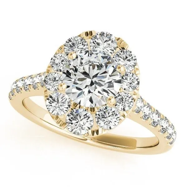 Lexie Round Center Stone Diamond Channel Halo Engagement Ring