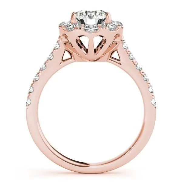 Lexie Round Center Stone Diamond Channel Halo Engagement Ring