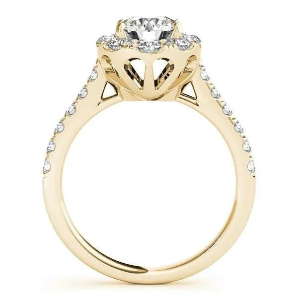 Lexie Round Center Stone Diamond Channel Halo Engagement Ring