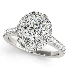 Lexie Round Center Stone Diamond Channel Halo Engagement Ring