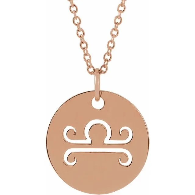 Libra Disc Zodiac Pendant