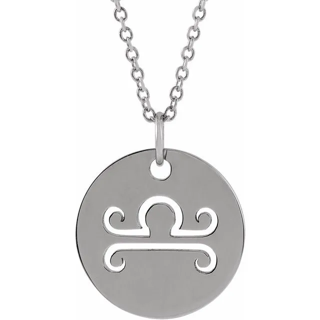 Libra Disc Zodiac Pendant