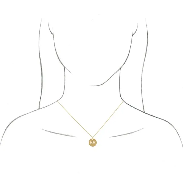 Libra Disc Zodiac Pendant