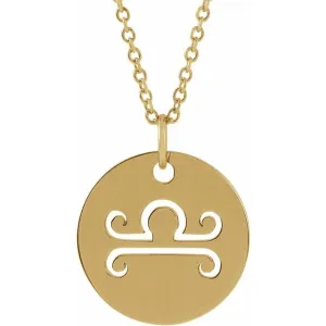 Libra Disc Zodiac Pendant