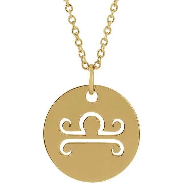 Libra Disc Zodiac Pendant