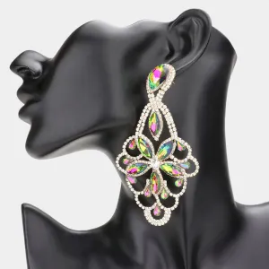 Lightweight Multi-Color Crystal Marquise Teardrop Pageant Earrings  | Prom Earrings |  577806