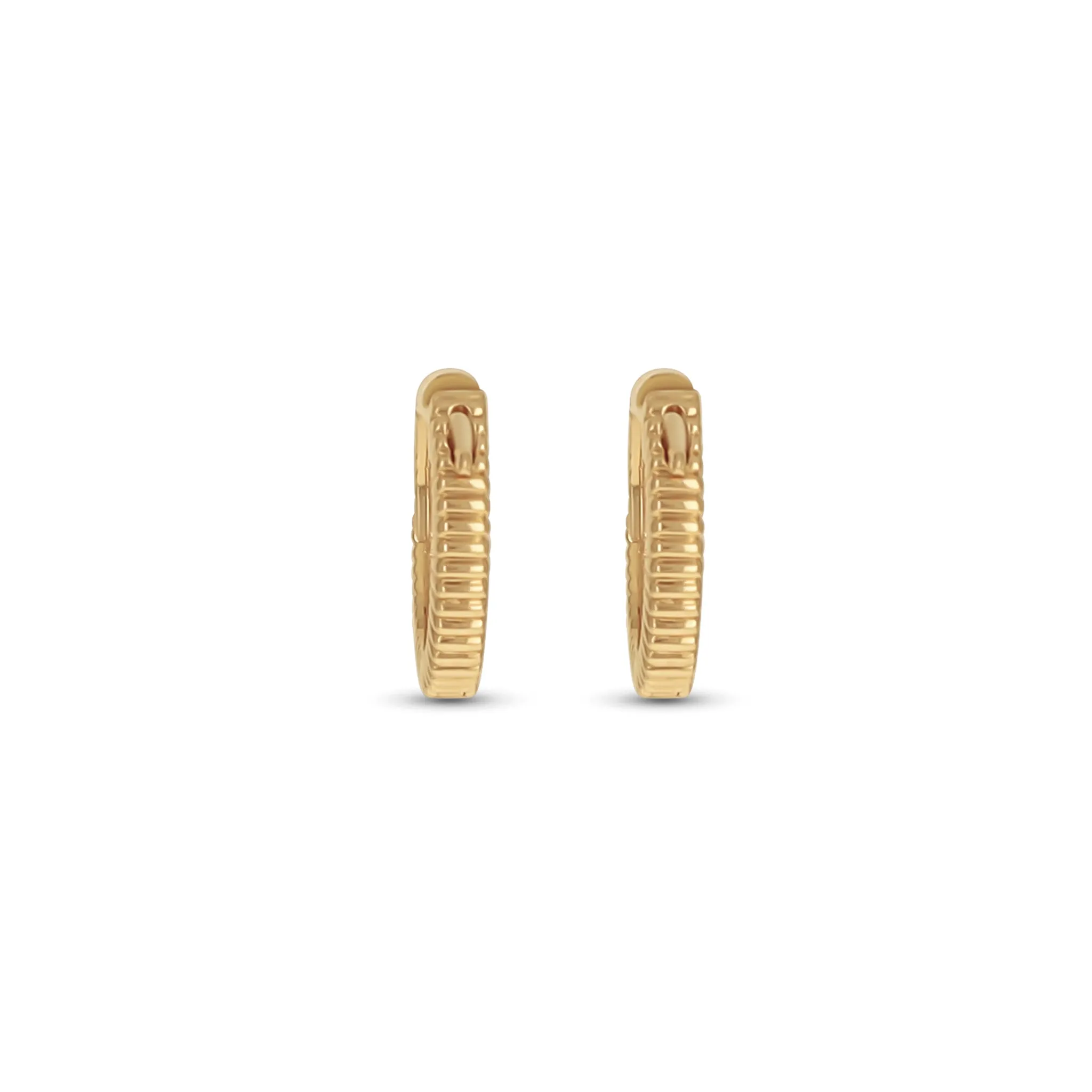 Lined Gold Hoop Earrings