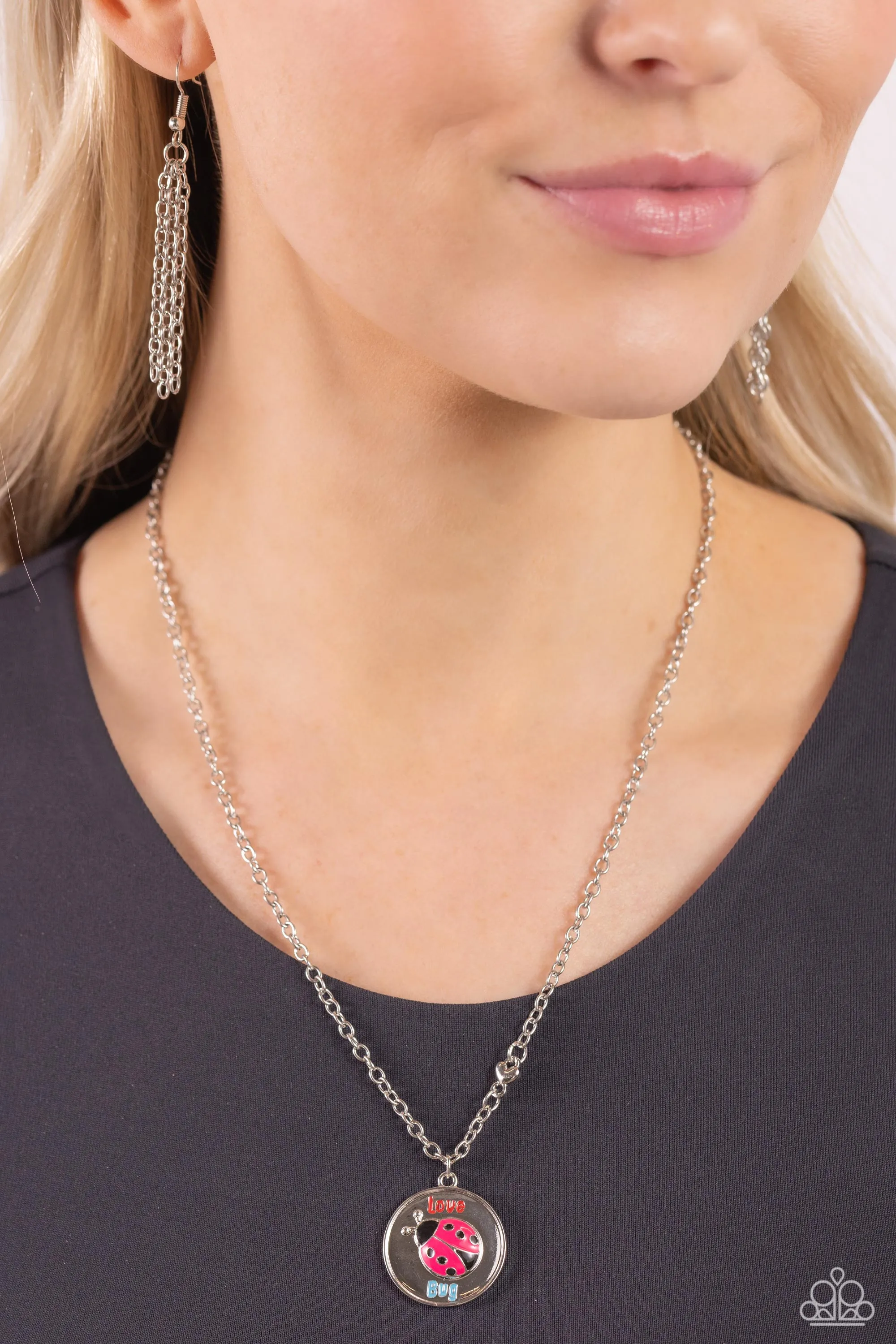 Lively Love Bug - Red - Ladybug "Love Bug" Paparazzi Short Necklace