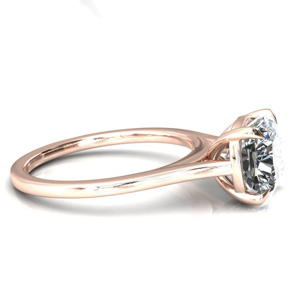 Lizzy Cushion Center Stone 4 Claw Prong Cathedral Engagement Ring