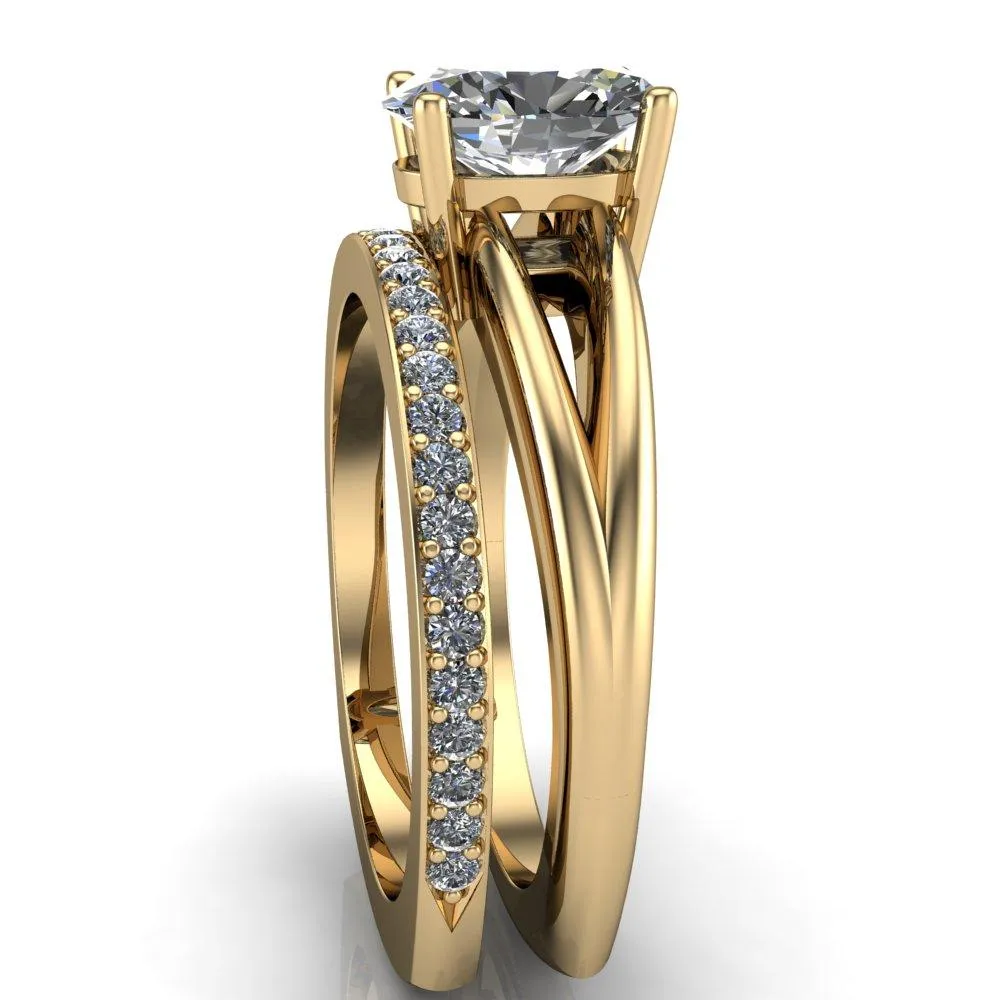 Lorelai Oval Center Stone Split Shank Under Bezel 4 Prong Ring