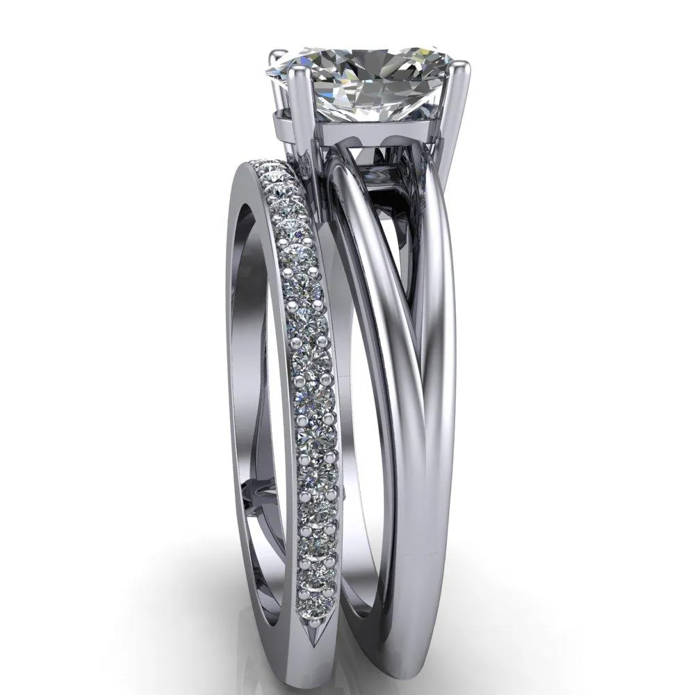 Lorelai Oval Center Stone Split Shank Under Bezel 4 Prong Ring