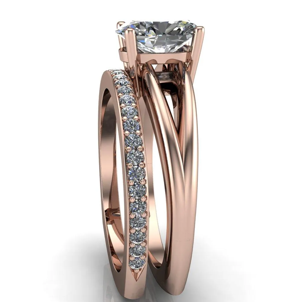 Lorelai Oval Center Stone Split Shank Under Bezel 4 Prong Ring
