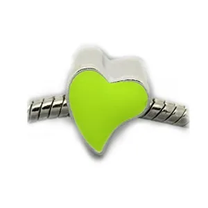 Love Heart Charm Fushia Bead for European Snake Chain charm bracelet