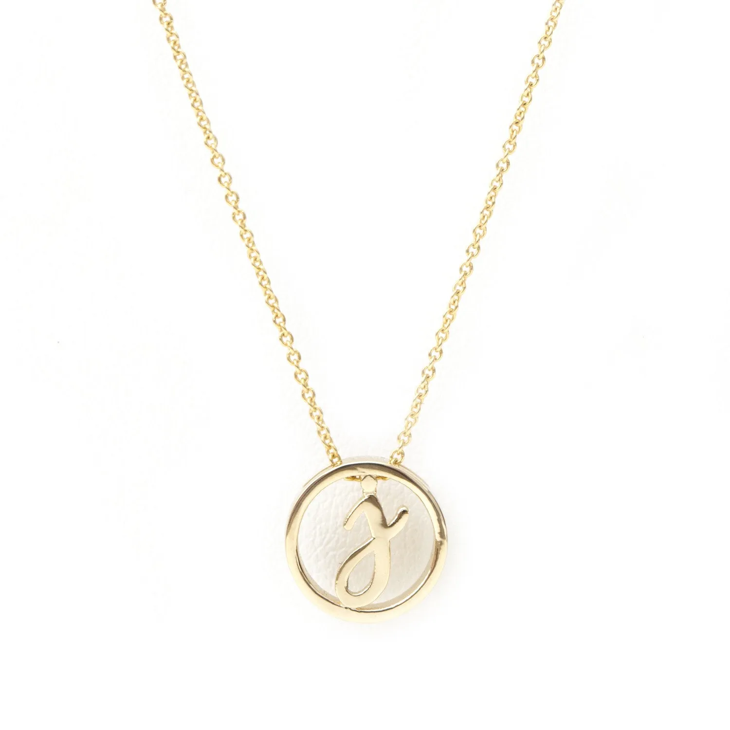Love Letter Disc Necklace (Yellow Gold)