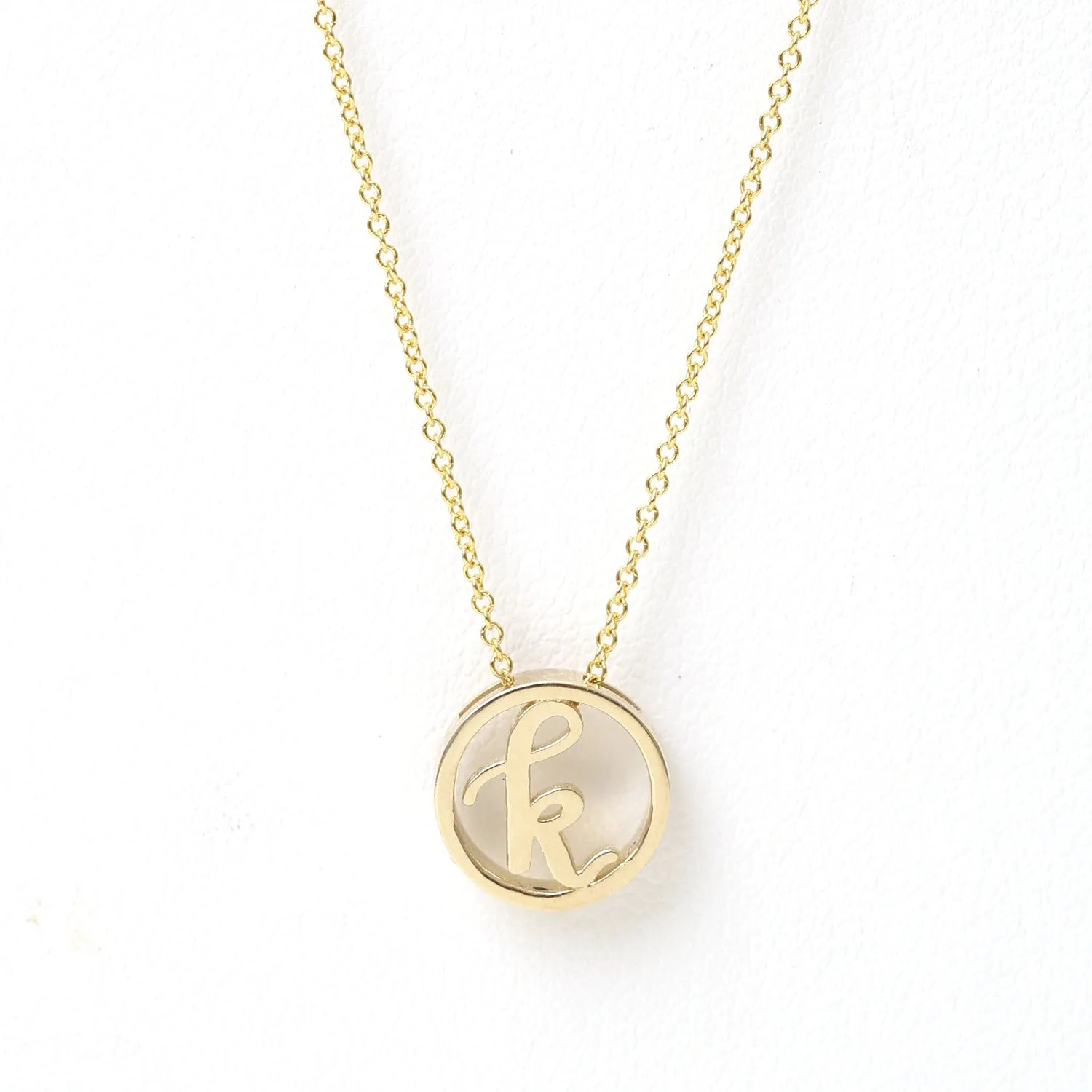 Love Letter Disc Necklace (Yellow Gold)