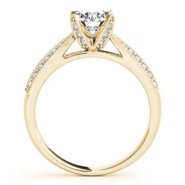 Loxley Round Center Stone Double Diamond Encrusted 4 Prong Engagement Ring